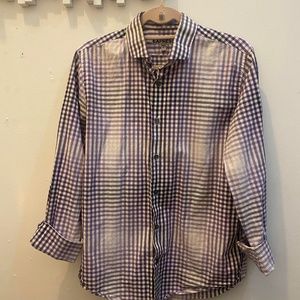 Faded Tartan Pattered Button-down